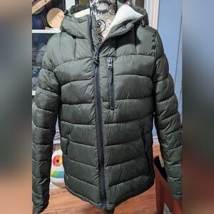 Levi's Olive Puffer Jacket for Men